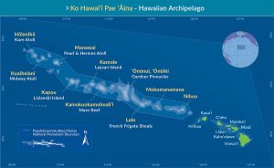 Map detailing the 2016 expansion of Papahānaumokuākea National Marine Monument.