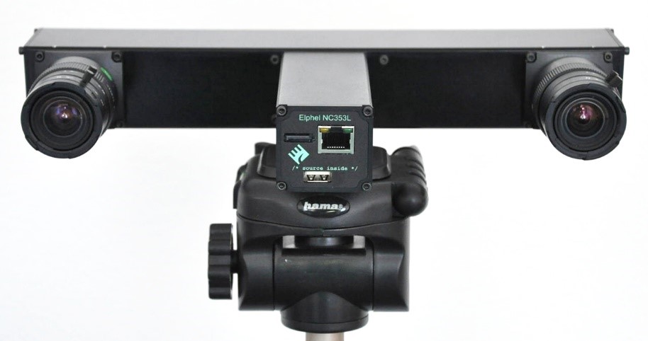 An example of a stereo-camera that has two-lenses. Image from http://www3.elphel.com