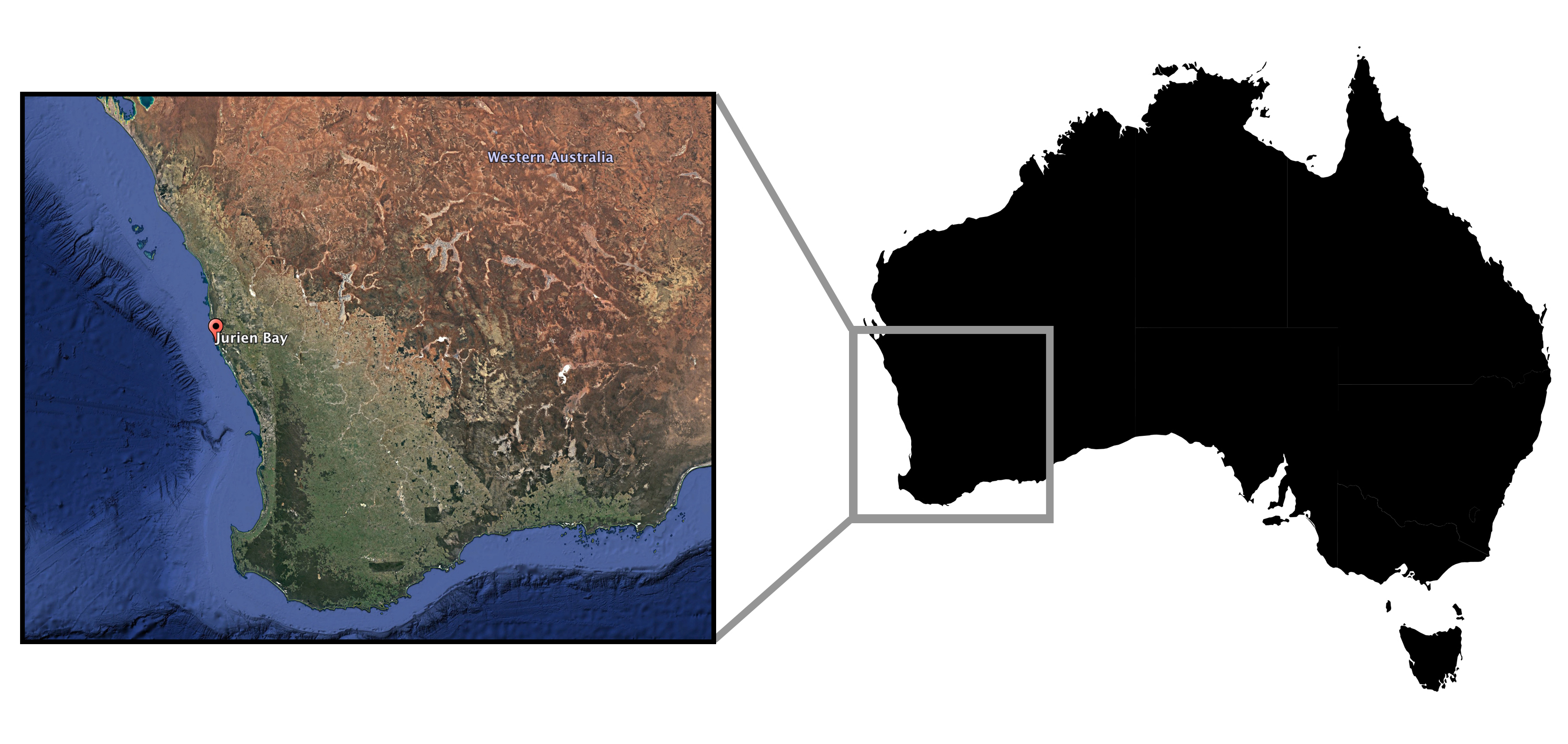 Map of Jurien Bay in Australia